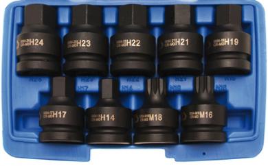 Bit-Einsatz-Set Innen-6-Kant + Innenvielzahn, 20 (3/4), 9-tlg. 