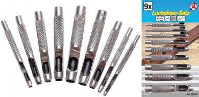 Locheisen-Satz, 2,5 - 10 mm, 9-tlg. 
