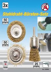 Drahtbürsten-Satz für Bohrmaschinen, 3-tlg. 