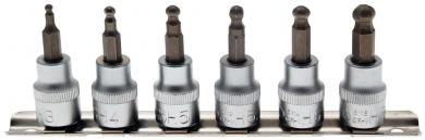 Bit-Einsatz-Satz, mit Kugelkopf, 6-Kant, 3-8 mm, 10 (3/8), 7-tlg. 