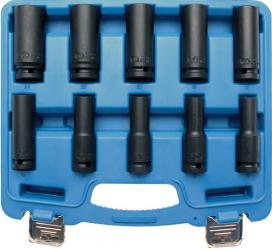 Kraft-Steckschlüssel-Einsätze, tief, 12,5 (1/2), 10-24 mm, 10-tlg. 