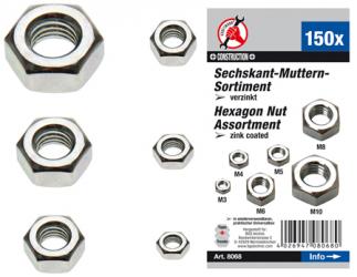 Muttern-Sortiment, 150-tlg. 