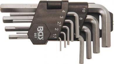 Winkelschlüssel-Satz, Innen-6-Kant, 1.5-10 mm, 9-tlg. 