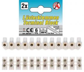 Lüsterklemmen 4,0mm², 2 Stück, 12er Block 