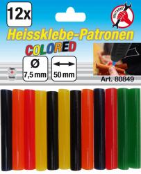 Heißklebe-Patronen bunt 7,5 mm, 12-tlg. 