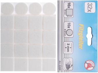 Filzgleiter, weiß, 32-tlg. 