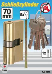 Messing-Schließzylinder, 70 mm 