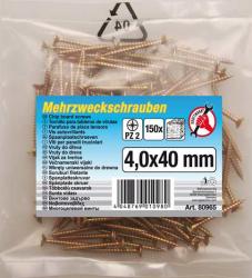 Mehrzweckschrauben 4,0 x 40 mm, 150 Stück 