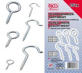 Schraubhaken-Sortiment, 151-tlg. 