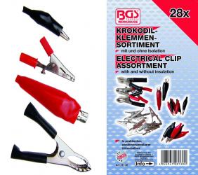 Krokodilklemmen-Sortiment, 28-tlg. 