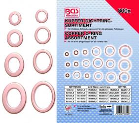 Kupfer-Dichtring-Sortiment, 300-tlg. 