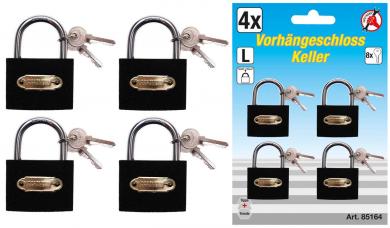Vorhängeschloss-Satz, gleichschließend,  Typ L-35mm, 4-tlg. 