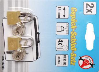 Gepäckschloß-Satz, 15 mm, 2-tlg. 