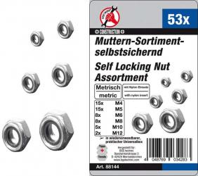 Muttern-Sortiment, selbstsichernd, 53-tlg. 