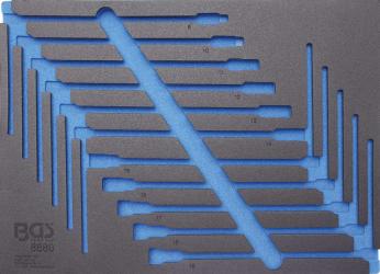 3/3 Werkstattwageneinlage (408x567x32 mm), leer, für Gelenk-Steckschlüsselsatz 8-19 mm, 11-tlg. 