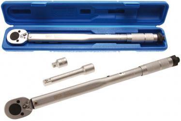 Drehmomentschlüssel, 12,5 (1/2), 28-210 NM, + Adapter +Verlängerung 