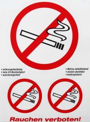 Rauchverbot 3er Set PVC  