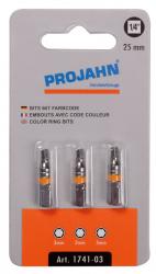 1/4&#34; markierter Bit L25 mm Innen-6kant 3mm 3er Pack 