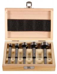 Forstnerbohrer Kassette 5tlg 15/20/25/ 30/35 mm ECO, ungezahnt 