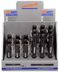Verkaufsdisplay, 18-teilig PROJAHN LED Hochleistungs-Stiftlampen 9x PJ15 - 1AAA, mit Karabinerhaken 9x PJ23 - 2AAA, mit Clip  