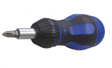 1/4&#34; Stubby Ratschenschraubendreher mit Bitfach und 7 Bits 