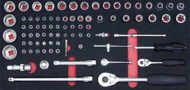 1/4&#34; + 1/2&#34; Einlage 82tlg f. Werkzeugkoffer 5902 