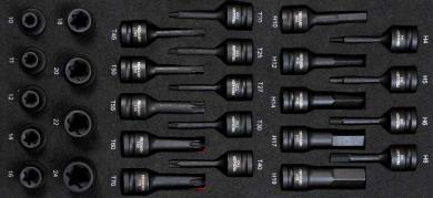 1/2&#34; Schlag Stecknuss Einlage TX+Innen-6kant 28tlg 