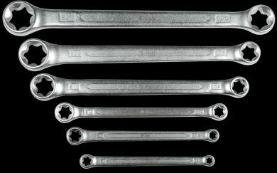 Doppelringschlüsselsatz E-Profil 6 tlg. E 6 -E 24, flach  