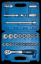 Profi-Steckschlüsselsatz  27tlg., feinverzahnte Knarre 1/2 Zoll  