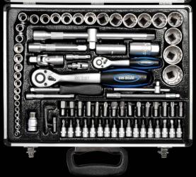 Steckschlüsselkoffer 82 tlg. in Alubox 1/4 + 1/2 Zoll 
