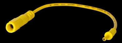 Prüfkabel Buchse gelb 2,3 x 2,3 mm Gehäuse f. Stecker 0,6 x 0,6 mm 