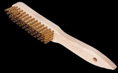 Messing - Drahtbürste 4 reihig, mit Aufhängeloch  