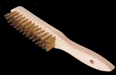 Messing - Drahtbürste 5 reihig, mit Aufhängeloch  