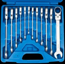 Gelenk-Gabelring- ratschensatz 12 tlg., 8 -19 mm, 72 Zähne  