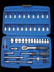 Profi-Steckschlüsselkoffer T-Profil OHNE Stirnlochbohrung 46-teilig, 1/4 Antrieb  