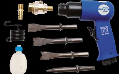 Druckluft-Meissel- Hammersatz mit 5 Sechskantmeißeln  