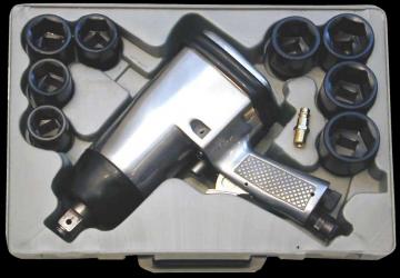 Druckluft-Schlagschrauber mit Einsätzen 26-38 mm im Koffer, 3/4 Zoll  