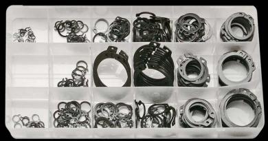 Seegeringsortiment 300 teilig, 6 - 32 mm, für Außenringe  