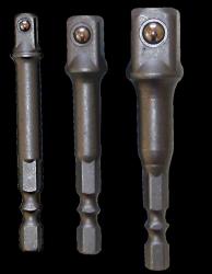 Bohrmaschinen-Adaptersatz 3 teilig - 1/4, 3/8, 1/2 Zoll  