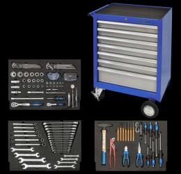 Werkstattwagen 07060L bestückt mit drei Schubladen 