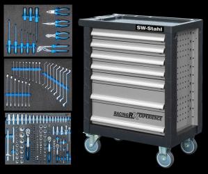 Werkstattwagen mit 7 Schubladen, inkl. 3 bestückten Schubladen 